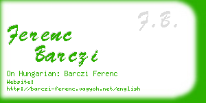ferenc barczi business card